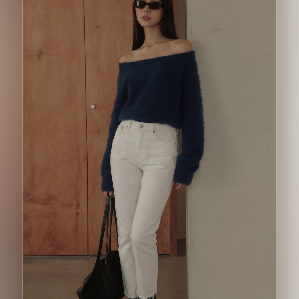 Re/Done Originals High Rise Ankle Crop Jeans 29 (30x28) White Button Fly Womens